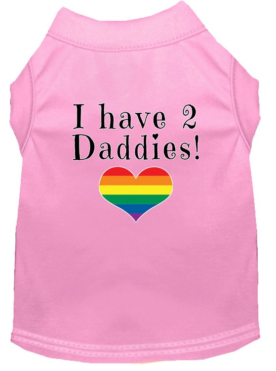 I have 2 Daddies Screen Print Dog Shirt Light Pink XL